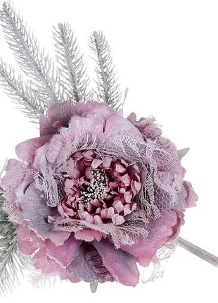 Декоративна штучна квітка півонія, 16*39см, колір - фуксія - 12 шт упаковка товар від виробника