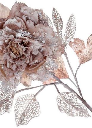 Декоративна штучна квітка півонія, 20*67см, колір - карамель - 12 шт упаковка товар від виробника