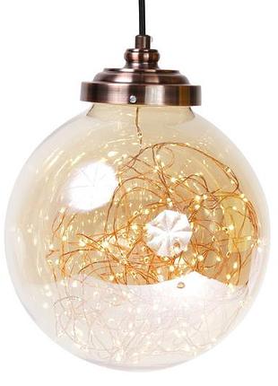 Декоративный шар 23см с led-гирляндой внутри (300 мини-led, цвет - тёплый белый, товар от производителя