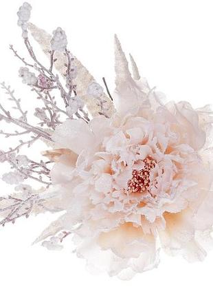 Декоративна штучна квітка півонія, 13*30см, колір - кремовий - 12 шт упаковка товар від виробника