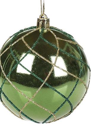 Ёлочный шар 8см, цвет - изумрудный зеленый - 12 шт упаковка товар от производителя