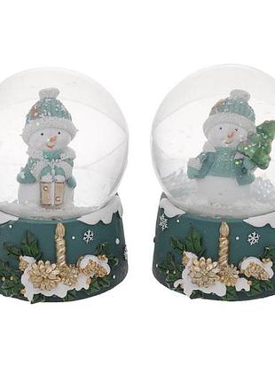 Декоративный водяной шар рождественский снеговик 7.8см, 2 дизайна, - 4 шт упаковка товар от производителя