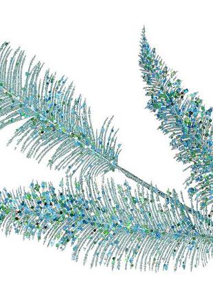 Декоративная ветка 78см, цвет - бирюзовый глиттер - 12 шт упаковка товар от производителя