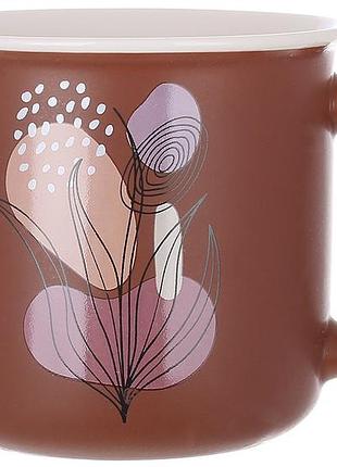 Кружка фарфоровая 370мл leaf, цвет - коричневый - 12 шт упаковка товар от производителя