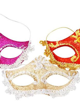 Ёлочное украшение маска 10см, 3 дизайна товар от производителя