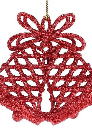 Ёлочное украшение колокольчики 11см, цвет - красный товар от производителя