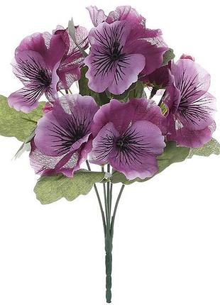 Штучний букет фіалки, матеріал-пластик, 28см, колір-бузковий із зеленим товар від виробника