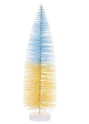 Декоративна ялинка на дерев'яній підставці, 7*26см, колір - жовтий з - 12 шт упаковка товар від виробника