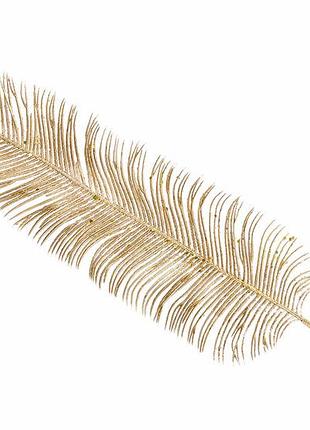 Декоративная ветка перо 74см, цвет - матовое золото - 12 шт упаковка товар от производителя