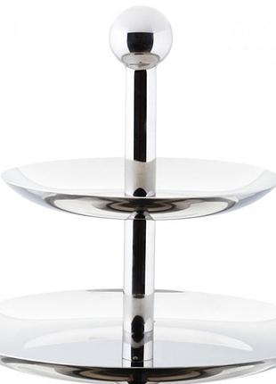 Цукерниця з нержавіючої сталі 2-ярусна н 24 см соло ( шт ) розпродаж!