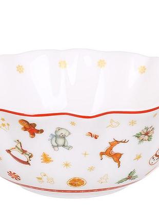 Піала порцелянова "святковий флер" 500мл, колір - білий з червоним товар від виробника