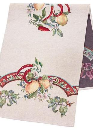 Раннер гобеленовый на стол лимоны с перцем чили 37*100см товар от производителя