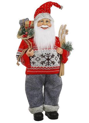 Новогодняя декоративная игрушка санта, 45см, цвет - красный с серым товар от производителя