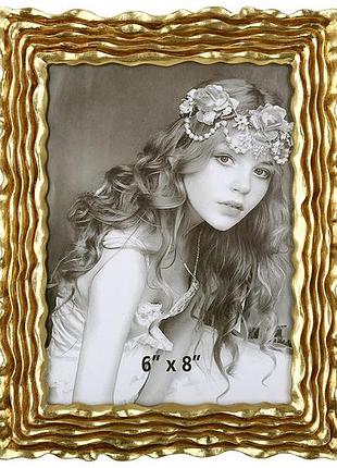 Рамка для фото 15х20см волна, 20*1.3*25см, цвет - золото товар от производителя