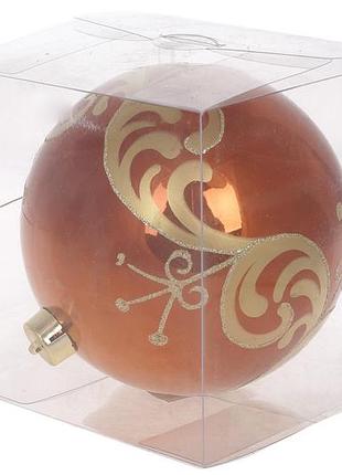 Ёлочный шар 13см с узором товар от производителя