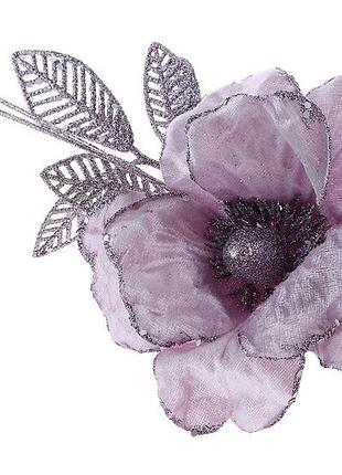 Оксамитова квітка в гліттері 45см, колір - ліловий - 12 шт упаковка товар від виробника