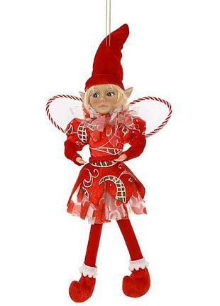 Декоративная кукла - подвеска эльф 35см, цвет - красный с белым - 12 шт упаковка товар от производителя