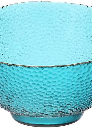 Салатник стеклянный bauble бирюзово - зеленый с золотым ободком d22*13см товар от производителя