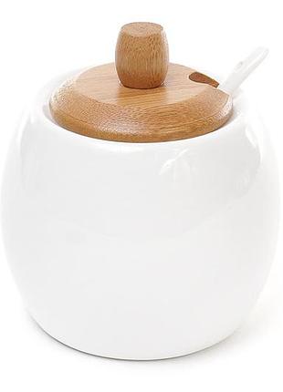 Сахарница с ложкой с бамбуковой крышкой naturel товар от производителя