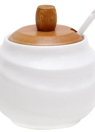 Сахарница с ложкой 300мл и бамбуковой крышкой naturel товар от производителя
