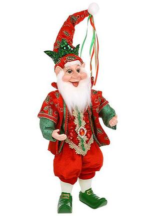 Новогодняя фигура гном 63см, цвет - красный с зеленым товар от производителя