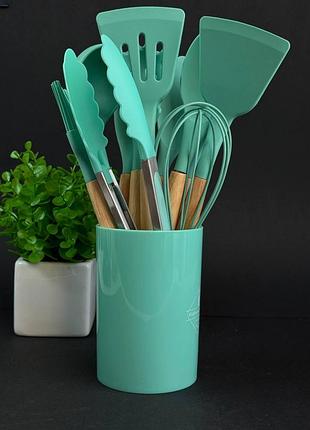 Набор кухонных принадлежностей 12 предметов kitchen set | силиконовые кухонные аксессуары.