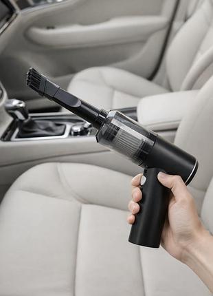Автомобильный портативный аккумуляторный пылесос 120 вт 4500 па с подсветкой и насадками