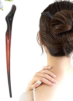 Шпилька для волосся паличка коричнева пластикова fashion 14,8 см 1