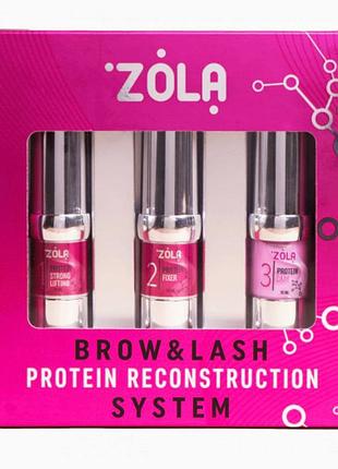 Zola pink набор для ламинирования brow&amp;lash protein reconstruction system