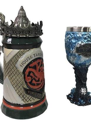 Подарунковий набір кухоль game of thrones house targaryen fire and blood гра престолів і келих