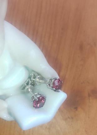 Серьги серебро 925 пробы, покрытие роди, по цене -50% от магазина