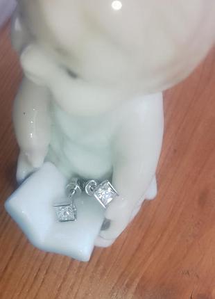 Серьги серебро 925 пробы, покрытие родий, по цене -50% от магазинной