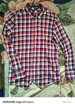 Рубашка в клетку идеальное состояние. рубашка мужская, рубашка молодежная стильная