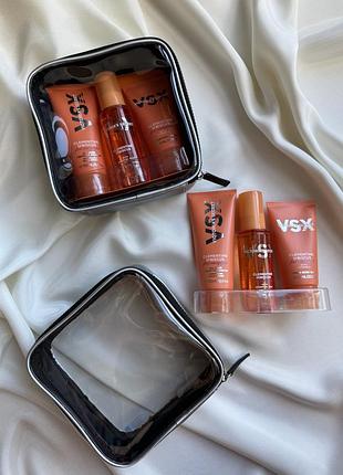 Набір victoria’s secret 3-piece clementine hibiscus feel energized travel set