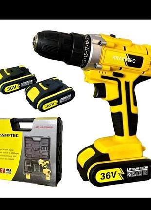 Шуруповерт ударный с двумя аккумуляторами в кейсе