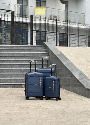 3 шт комплект полипропилен wings чемодан дорожный на колесах польша 4 колеса