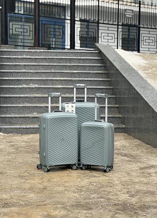 3 шт комплект + расширения полипропилен msb чемодан дорожный на колесаз 360 градусов