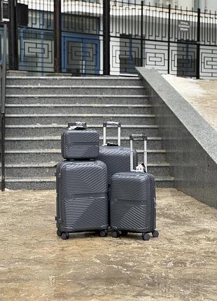 Поліпропілен msb мала валіза дорожня s + розширення на колесах 4 колеса ручна поклажа