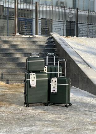 Полипропилен msb средний чемодан m + расширения + кейс на колесах 4 колеса 75 литров