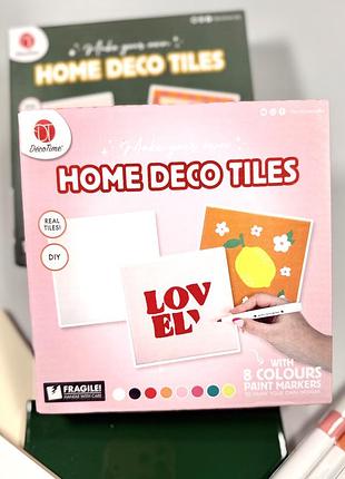 Набір для творчості décotime home deco tiles diy, 3 плитки та 8 маркерів