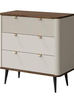 Комод marly reg 11 кашемир/горіх 90х82х40 см, модульний, з дотягом, металеві ніжки