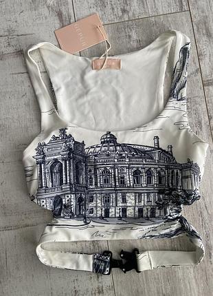 Gepur кроп топ з принтом одеси (колекція pearl shine)
