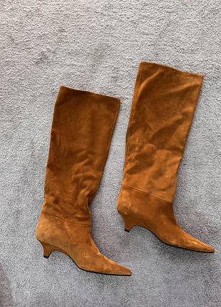 Чоботи із натуральної замші zara