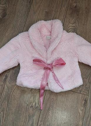 Дитяче болеро (жакет, палантин, накидка)  святкове з еко-хутра на зав'язках (92/98)