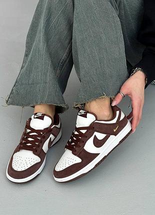 😍 женские кроссовки nike dunk low sail/ red sepia-metallic gold