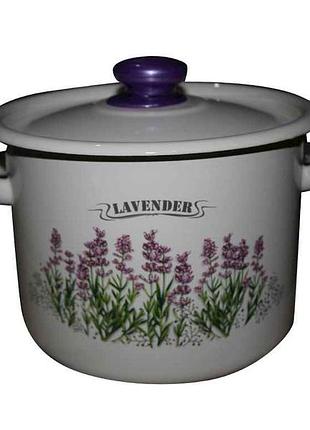 Кастрюля эмалированная цилиндрическая "лаванда" 2 л