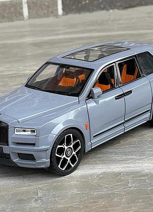 Колекційна машинка rolls-royce cullinan 1:24 з металу звук підсвічування фар інерційний механізм відкривні двері