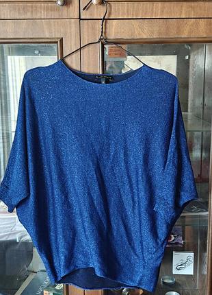 Джемпер phase eight синій з люрексом, oversize, нарядний