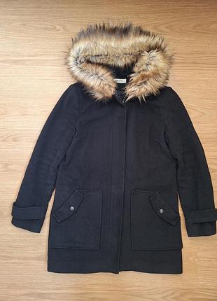 Пальто полупальто женское демисезонное шерстяное naf-naf размер м