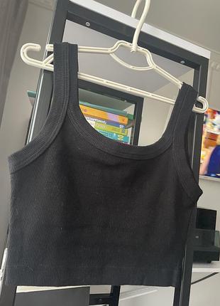 Фірмовий чорний топ в рубчик baykar 8 жіночий чорний топ брендовий топ для дівчинки підлітка чорний базовий топ для дівчинки жіночий базовий топ